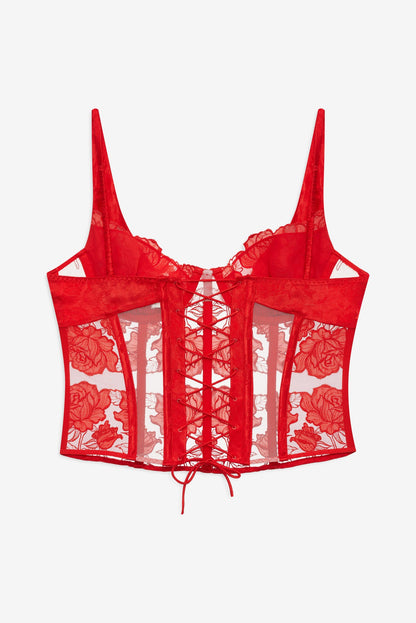 Love is a Rose Bustier Red - For Love & Lemons