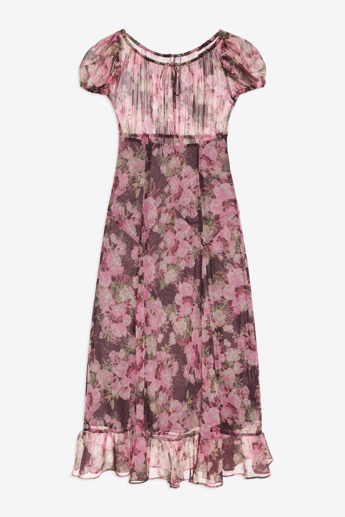 Adeline Floral Midi Dress Brown - For Love & Lemons