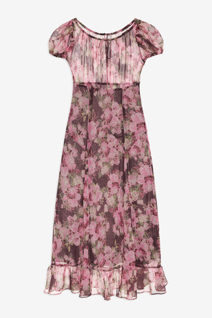 Adeline Floral Midi Dress Brown - For Love & Lemons