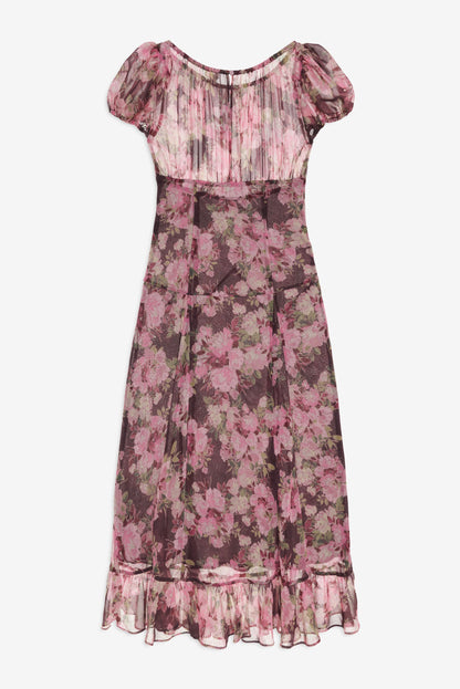 Adeline Floral Midi Dress Brown - For Love & Lemons