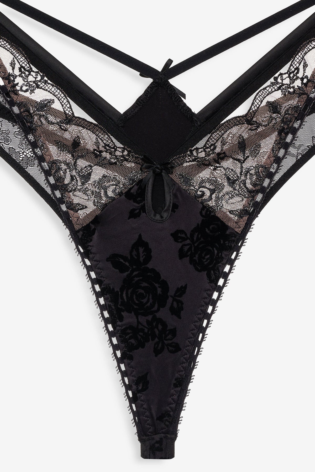 Sonia Double Layer Thong Panty Black - For Love & Lemons