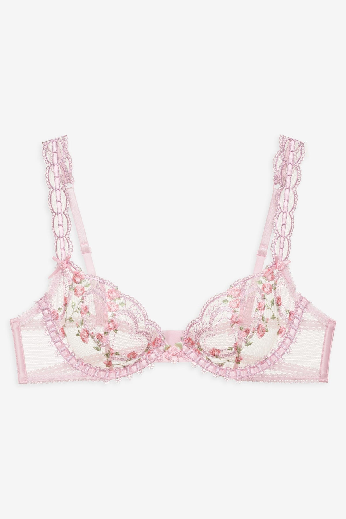 Ily Embroidered Underwire Bra Pink - For Love & Lemons