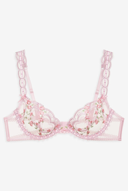 Ily Embroidered Underwire Bra Pink - For Love & Lemons