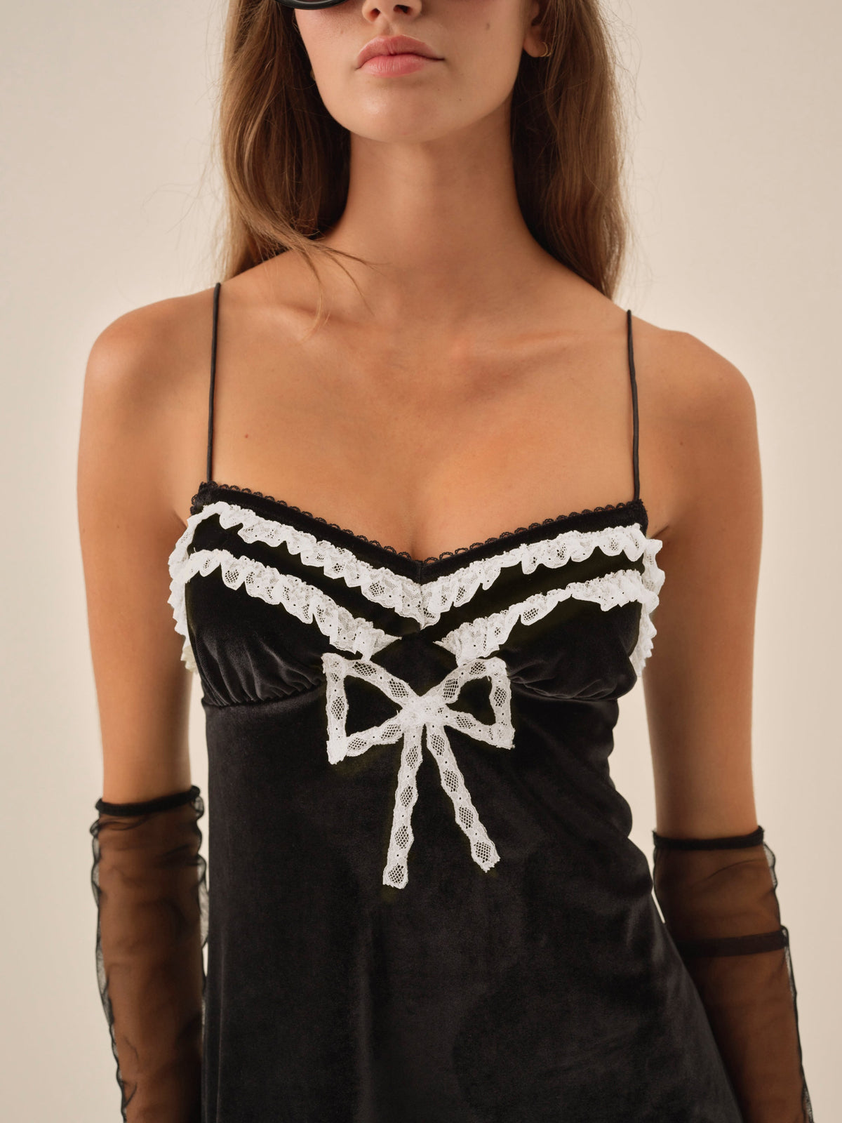 Claire Velvet Mini Dress Black - For Love & Lemons