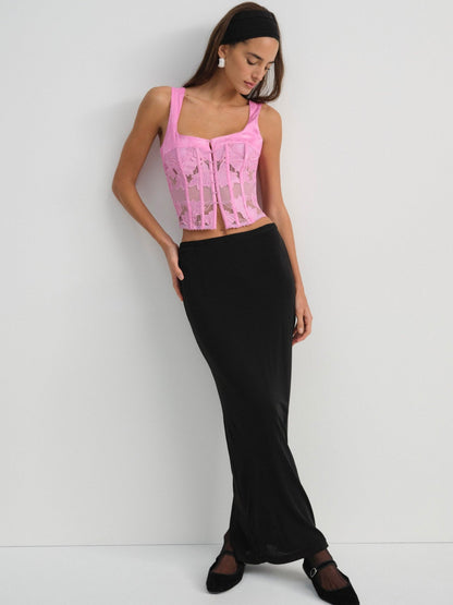 Maye Embroidered Bustier Pink - For Love & Lemons