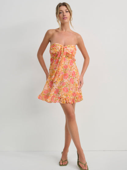 Teagan Mini Dress Yellow - For Love & Lemons