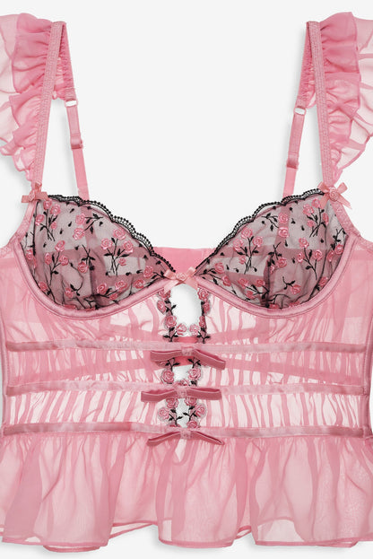 Rose Cluster Bustier Pink - For Love & Lemons