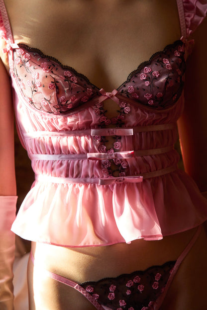 Rose Cluster Bustier Pink - For Love & Lemons