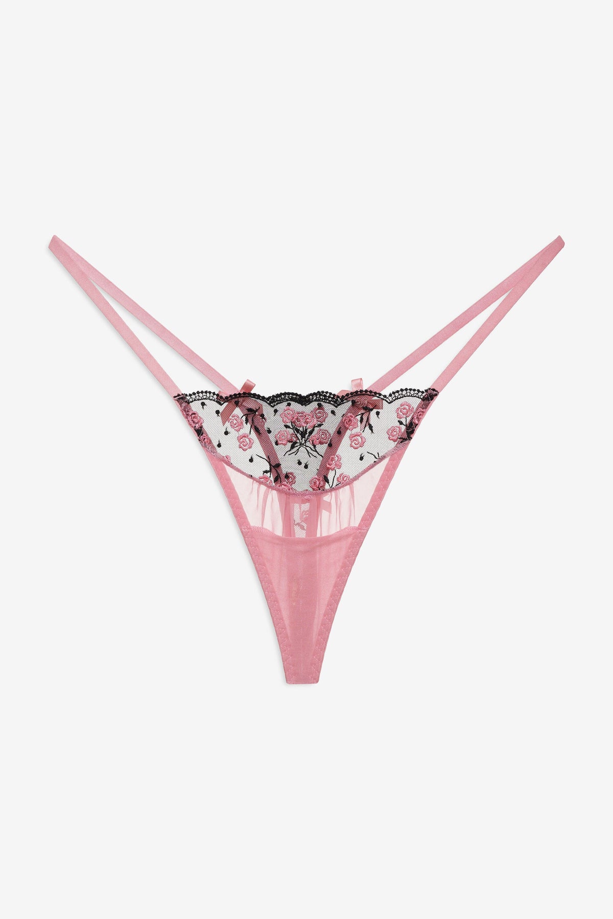 Rose Cluster Thong Panty Pink - For Love & Lemons