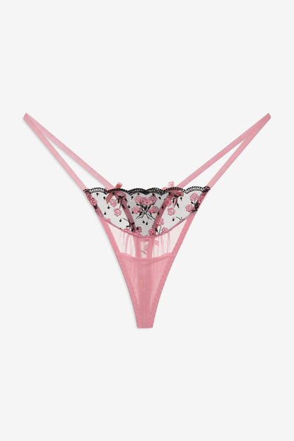 Rose Cluster Thong Panty Pink - For Love & Lemons