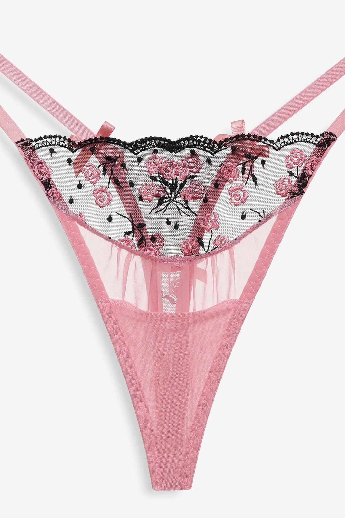 Rose Cluster Thong Panty Pink - For Love & Lemons