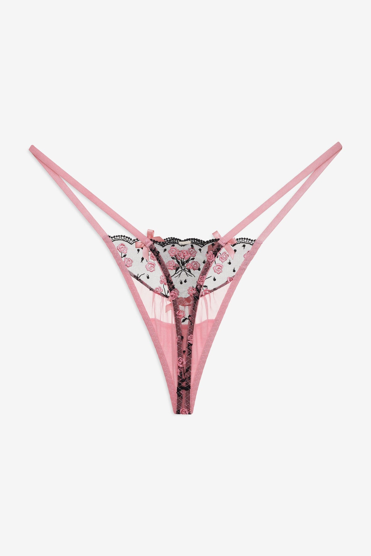 Rose Cluster Thong Panty Pink - For Love & Lemons