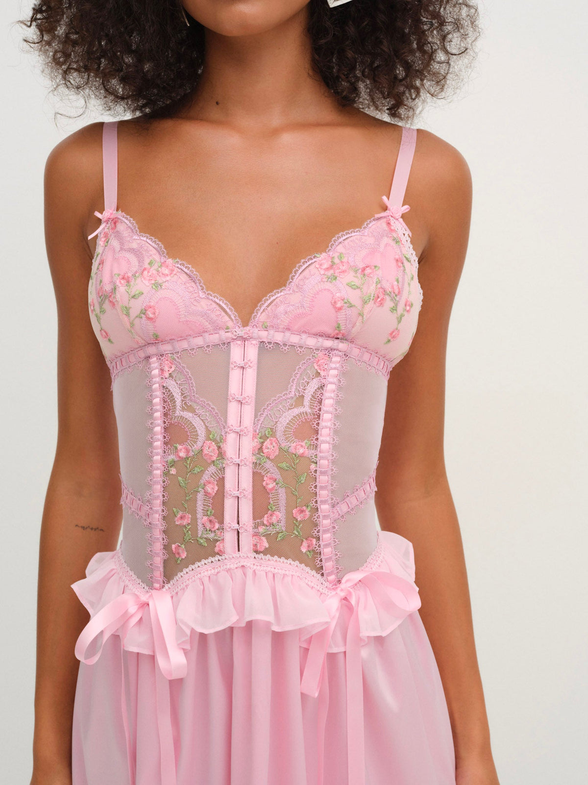 Ily Embroidered Slip Dress Pink - For Love & Lemons