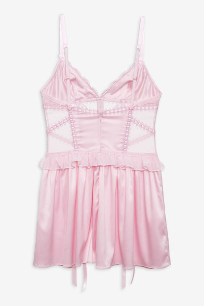 Ily Embroidered Slip Dress Pink - For Love & Lemons