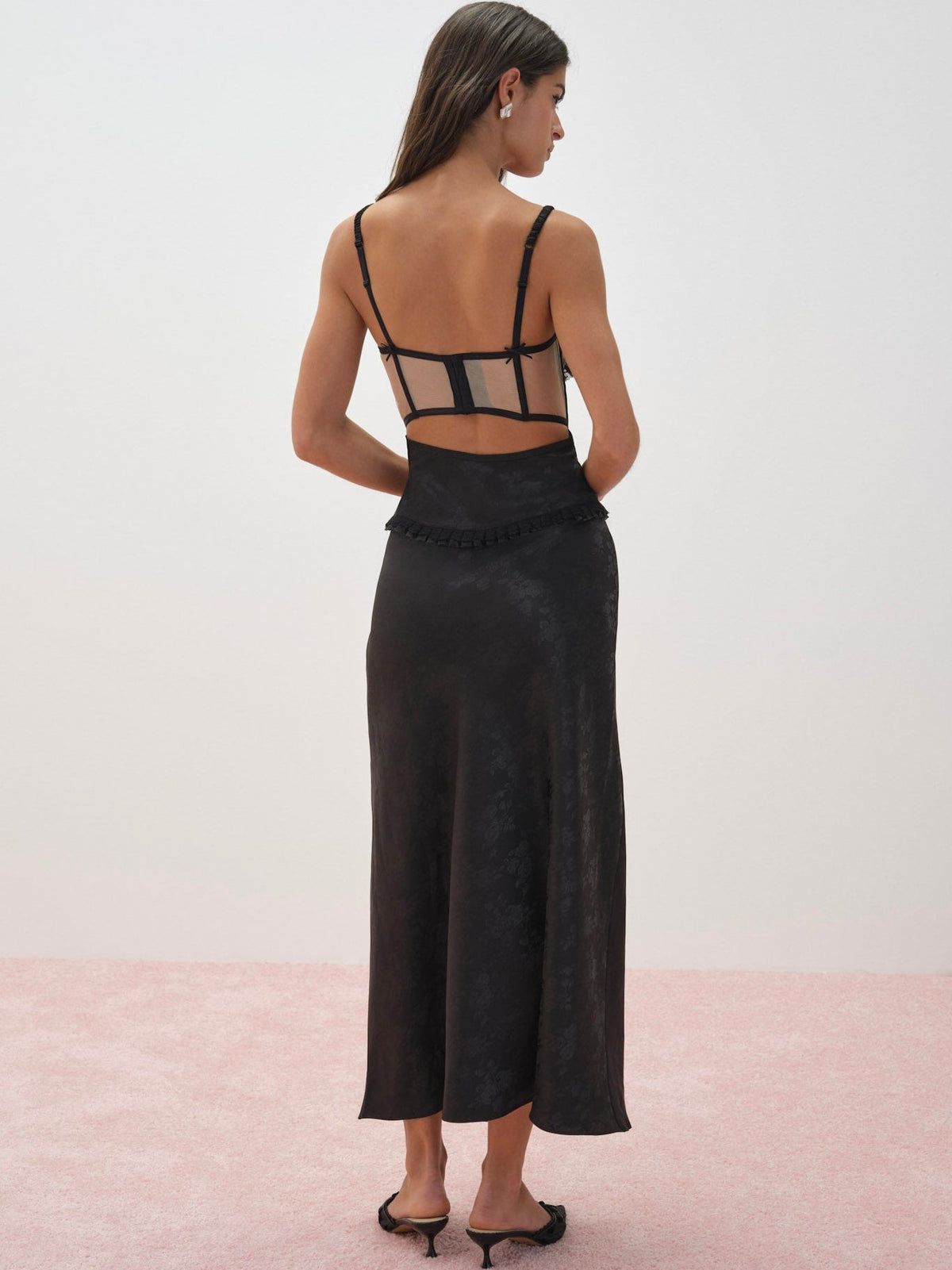 Sonia Maxi Slip Dress Black - For Love & Lemons