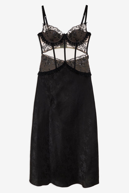 Sonia Maxi Slip Dress Black - For Love & Lemons