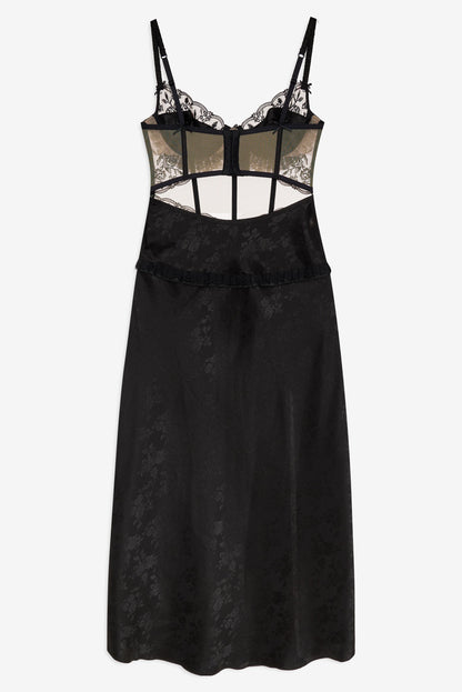 Sonia Maxi Slip Dress Black - For Love & Lemons