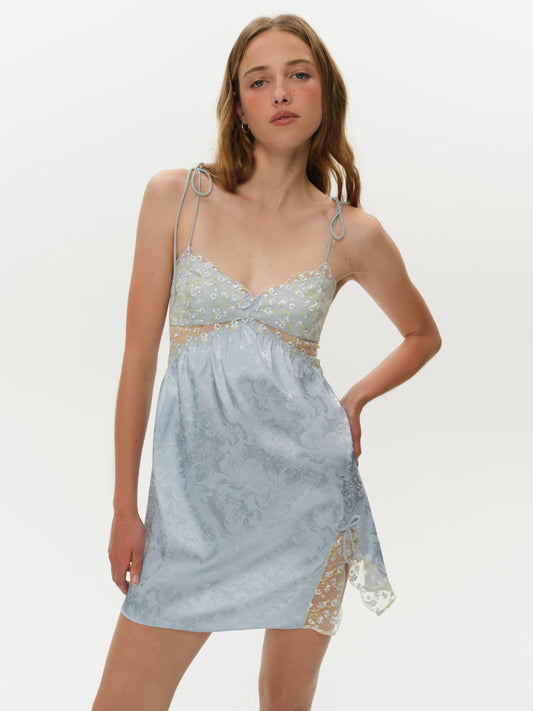 Baby's Breath Slip Dress Baby Blue - For Love & Lemons