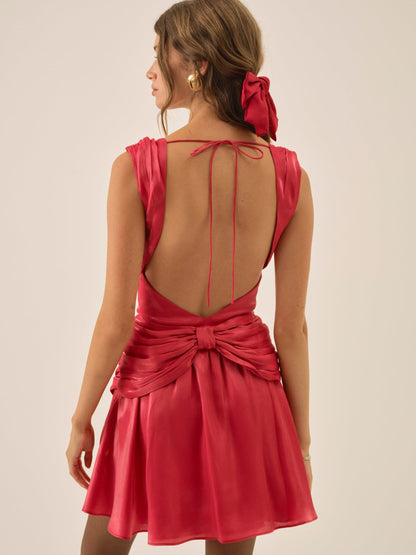 Stephanie Shimmer Mini Dress Red - For Love & Lemons