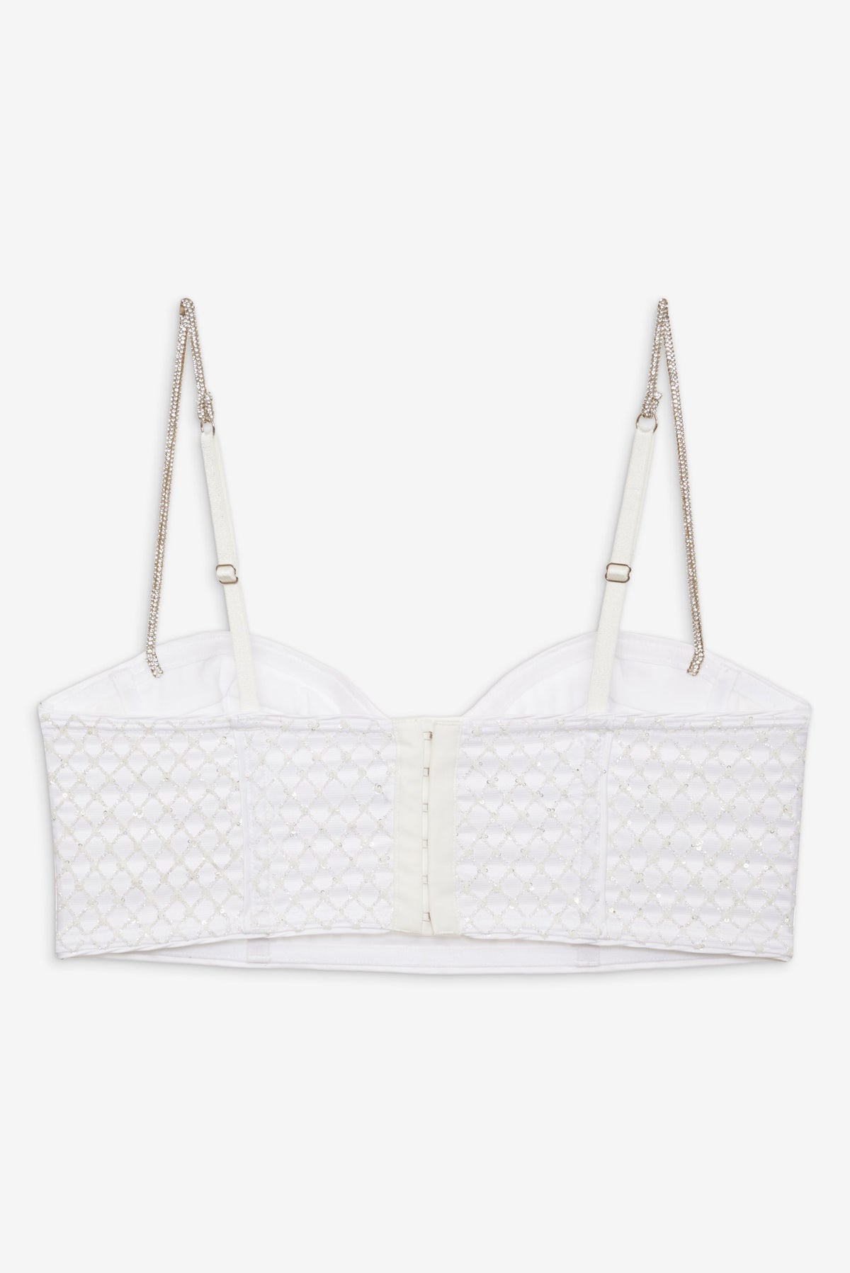Glitter Grid Bustier Top White - For Love & Lemons