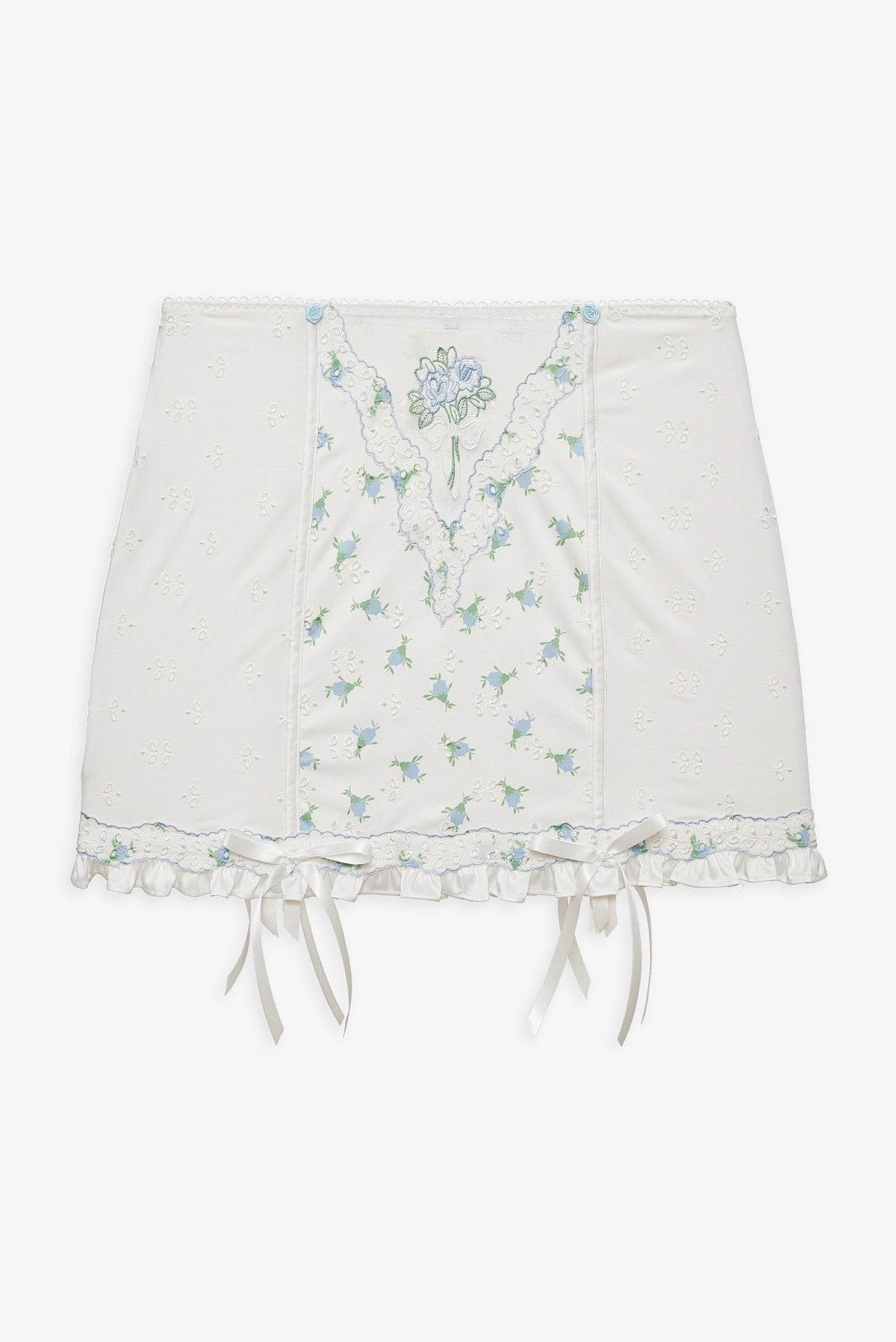 Budding Blossom Garter Skirt White - For Love & Lemons