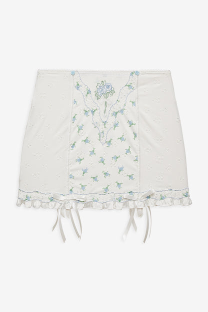 Budding Blossom Garter Skirt White - For Love & Lemons