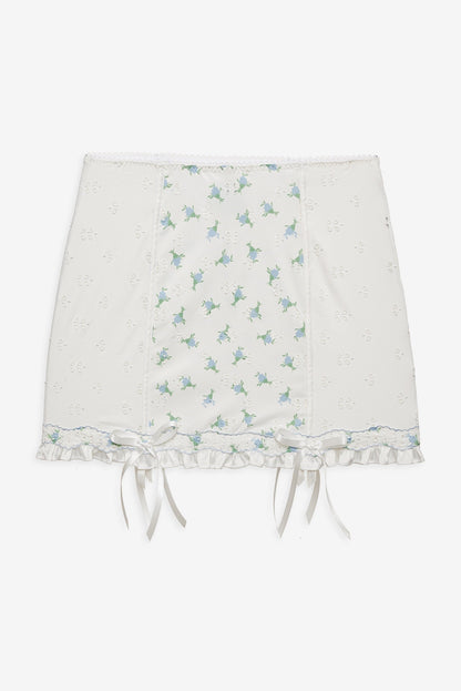Budding Blossom Garter Skirt White - For Love & Lemons