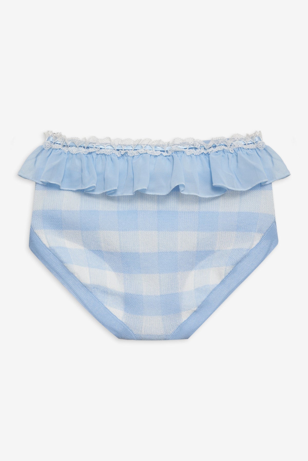 Brushed Gingham Knit Panty Blue - For Love & Lemons