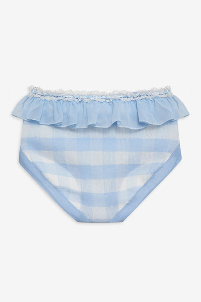 Brushed Gingham Knit Panty Blue - For Love & Lemons