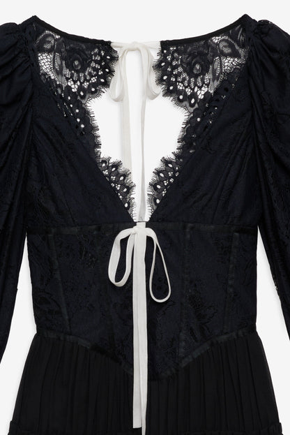 Ellis Mini Dress Black - For Love & Lemons