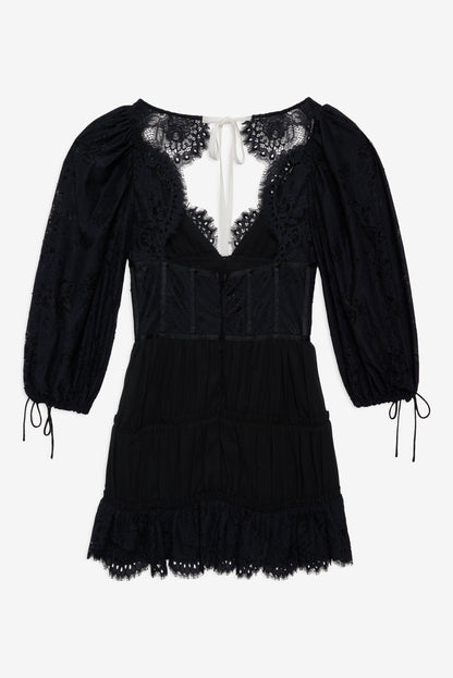 Ellis Mini Dress Black - For Love & Lemons
