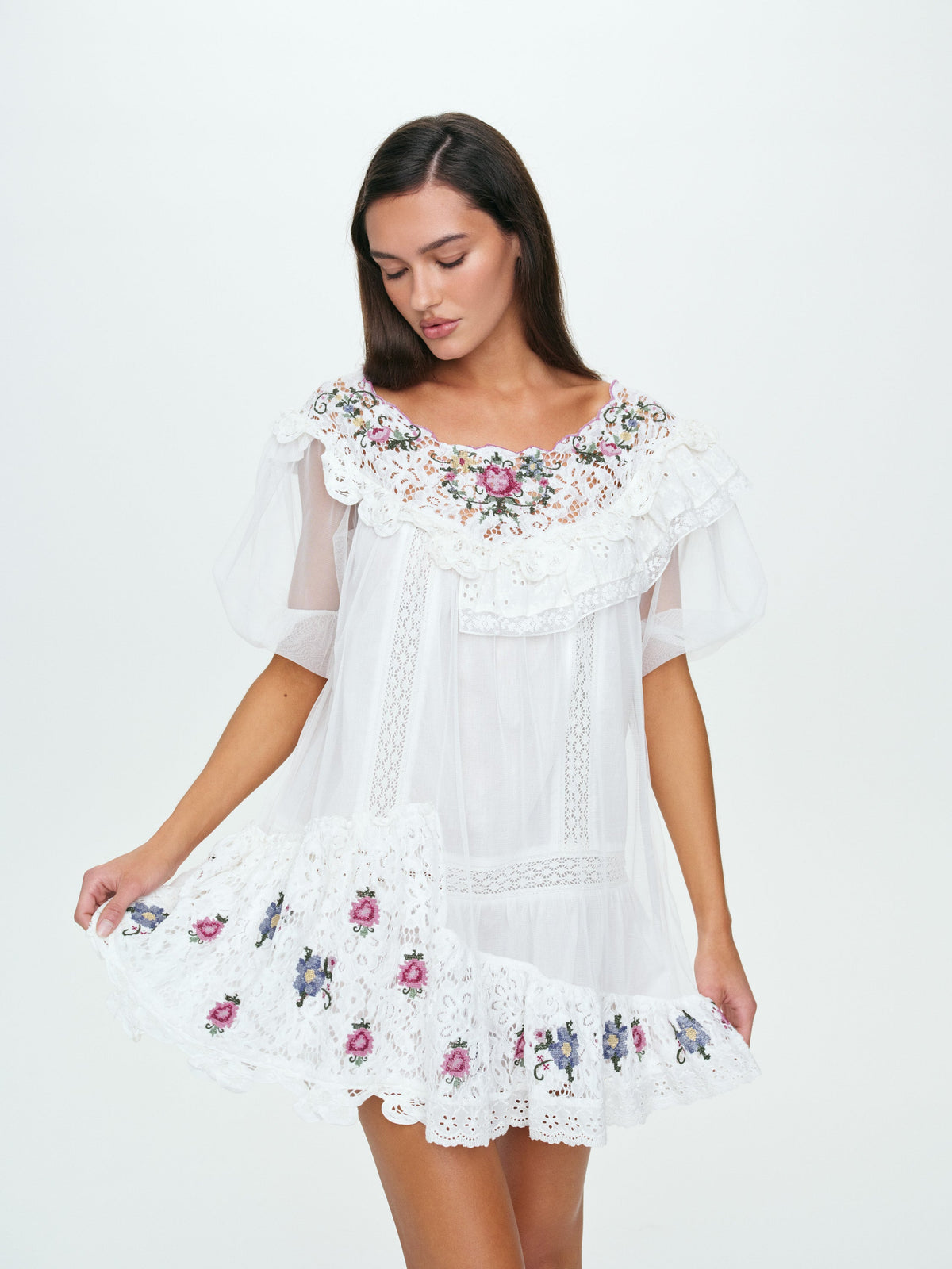 Kelly Mini Dress White - For Love & Lemons