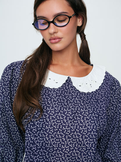 Lara Ann Ditsy Mini Dress Navy - For Love & Lemons