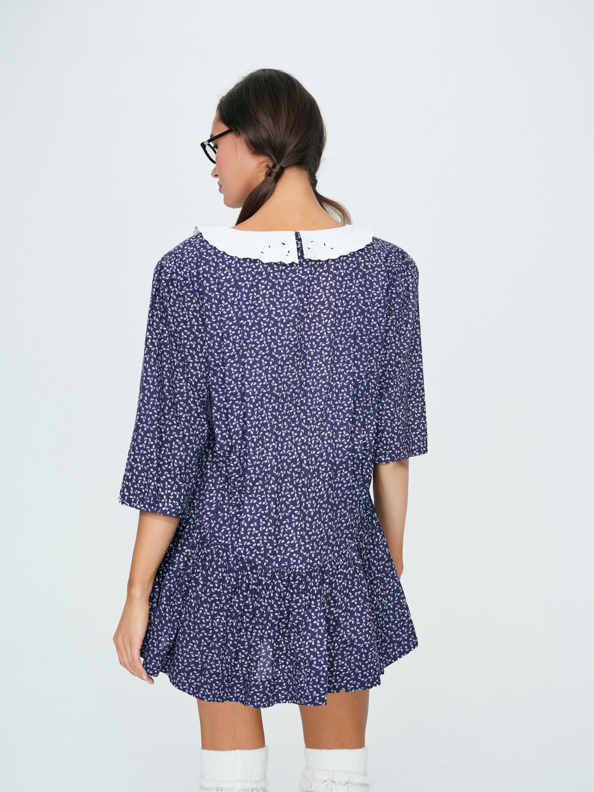 Lara Ann Ditsy Mini Dress Navy - For Love & Lemons