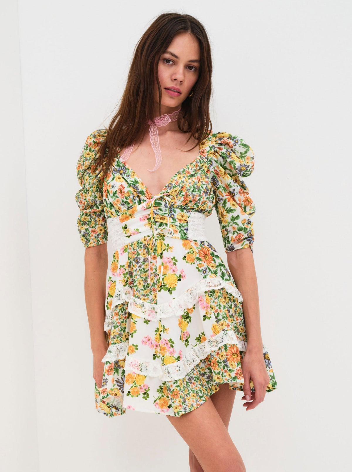 Rosalyn Mini Dress Marigold - For Love & Lemons