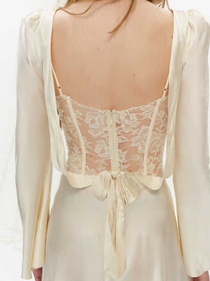 Camellia Mini Dress Cream - For Love & Lemons