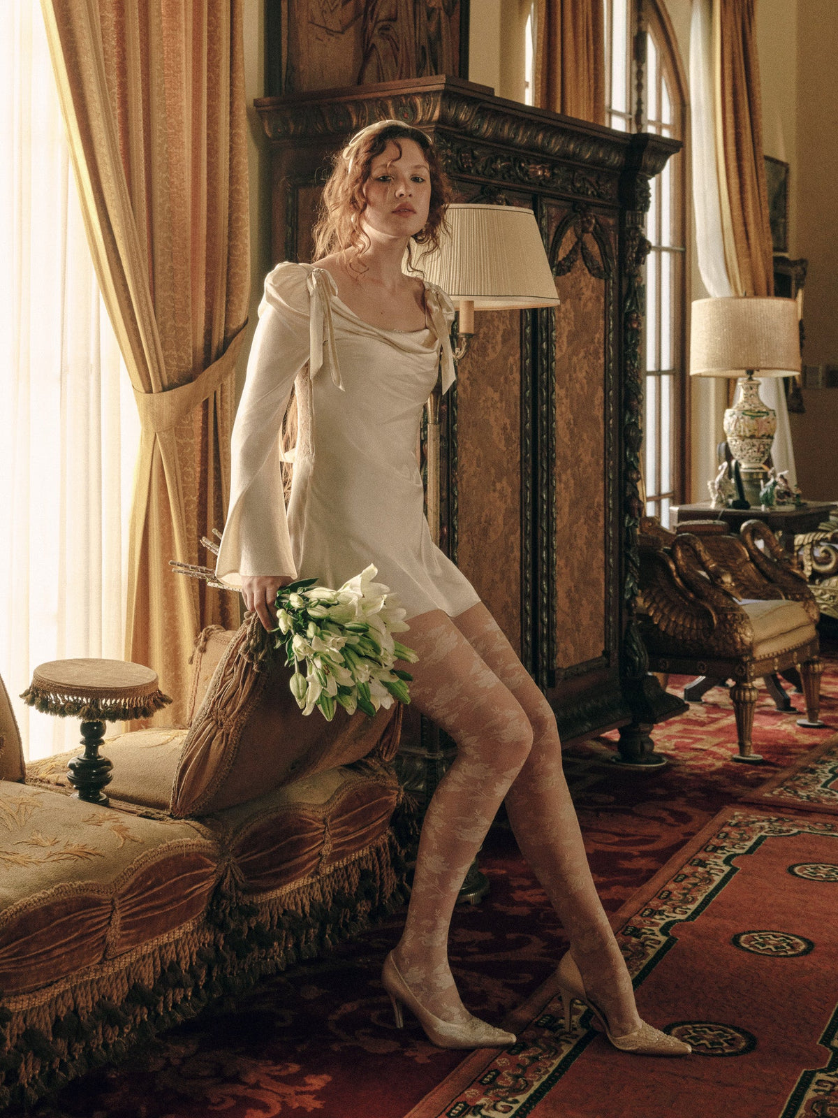 Camellia Mini Dress Cream - For Love & Lemons
