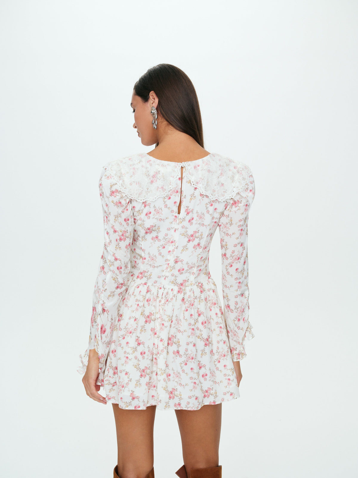 Country Floral Mini Dress Cream - For Love & Lemons