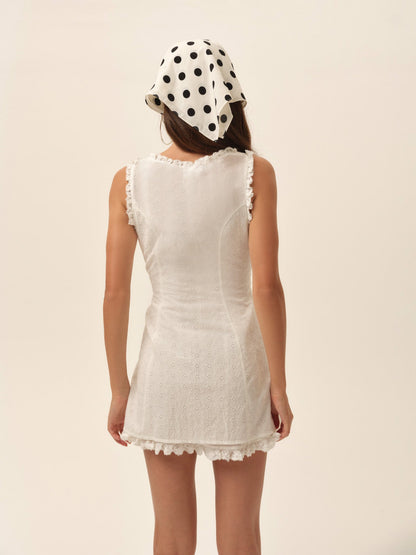 Susie Eyelet Mini Dress White - For Love & Lemons