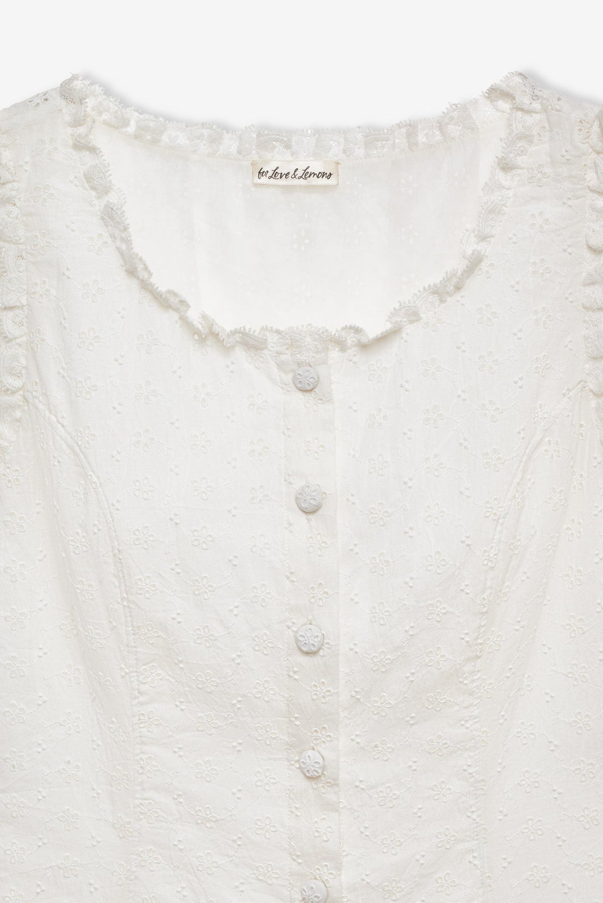 Susie Eyelet Mini Dress White - For Love & Lemons