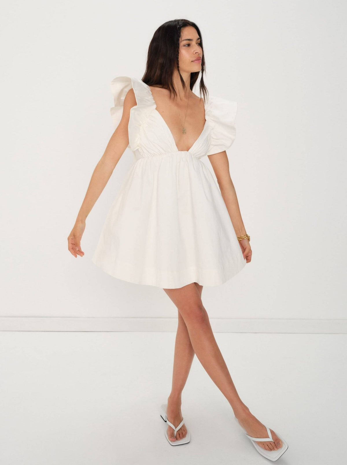 Clementine Mini Dress White - For Love & Lemons