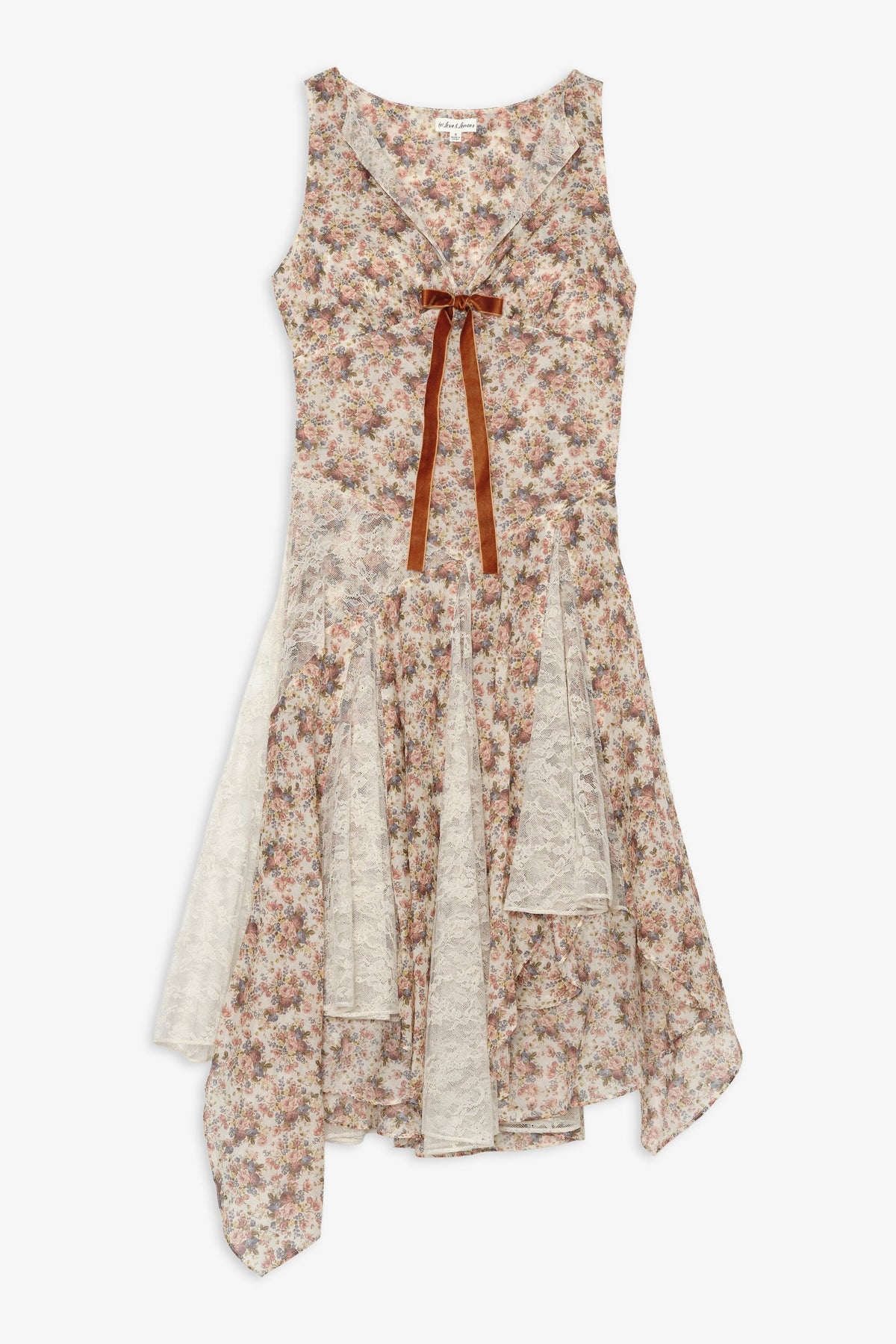 Betsy Floral Midi Dress Cream Brown - For Love & Lemons