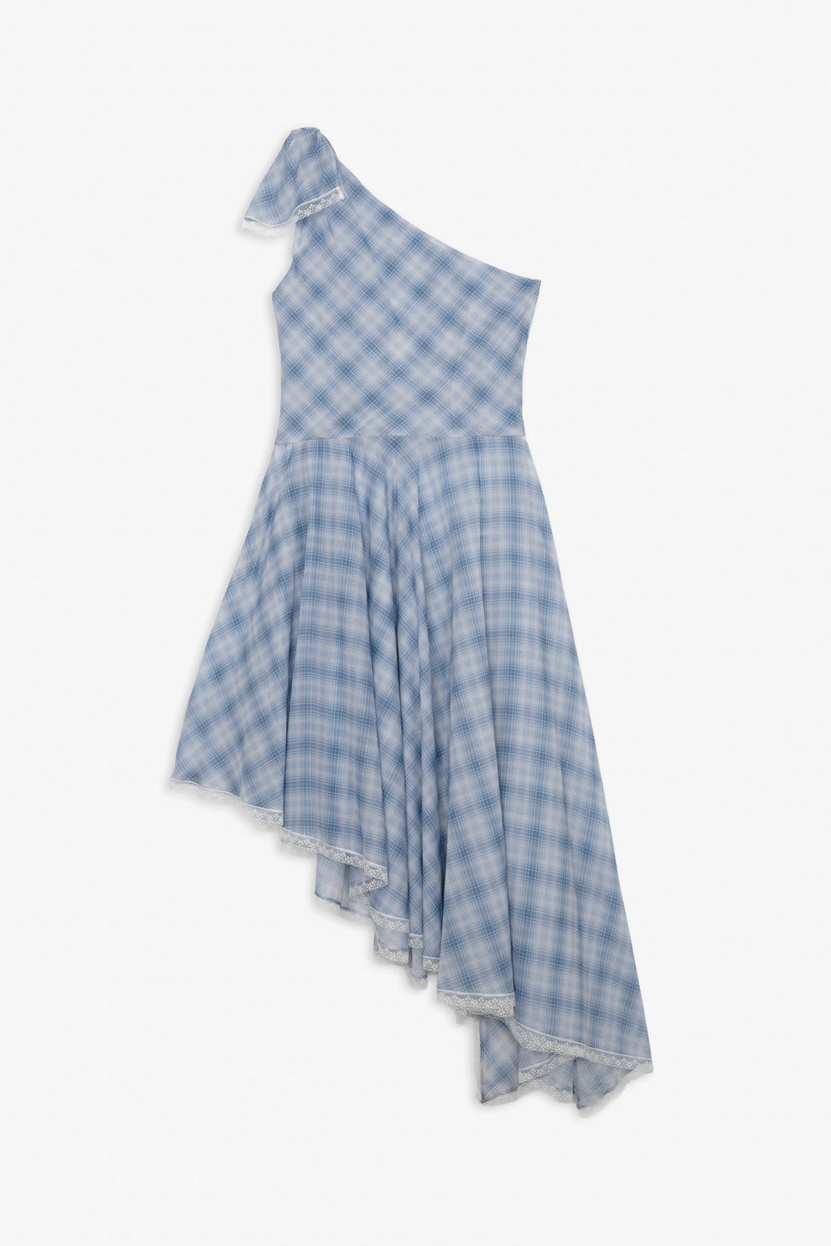 Bluebird Plaid Midi Dress Blue - For Love & Lemons