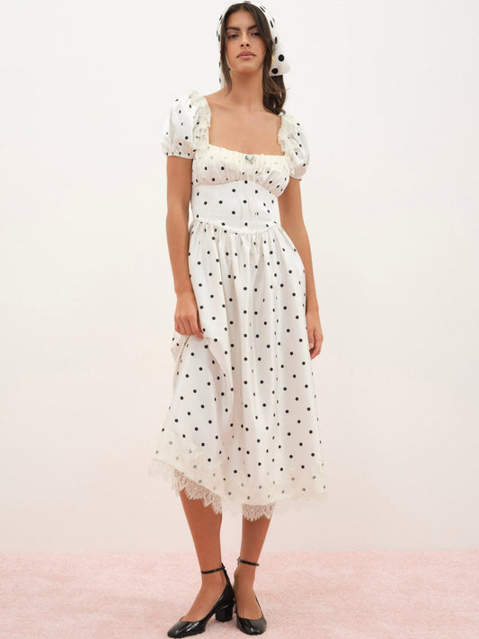 Ines Midi Dress Cream - For Love & Lemons