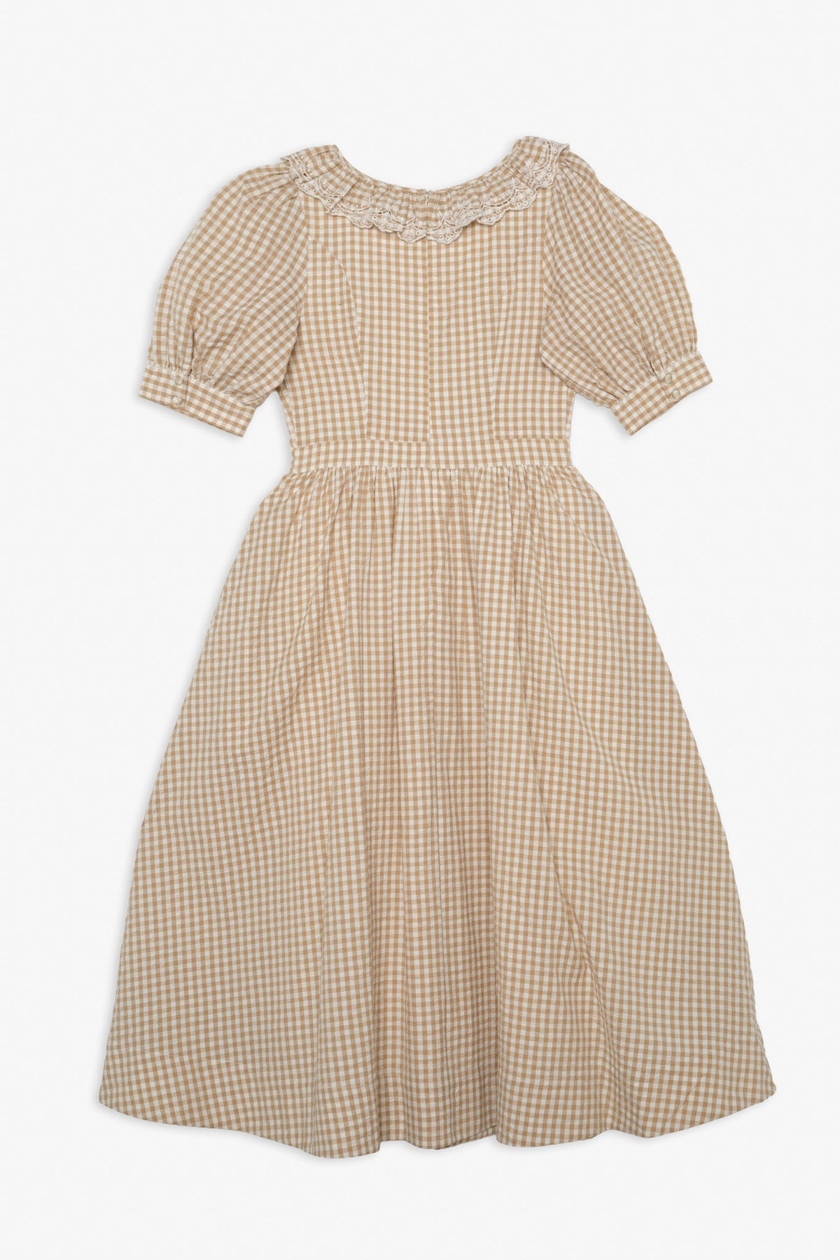 Bradford Gingham Midi Dress Tan - For Love & Lemons