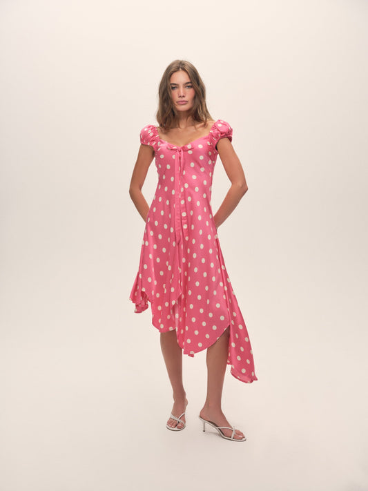 Lillian Midi Dress Pink - For Love & Lemons