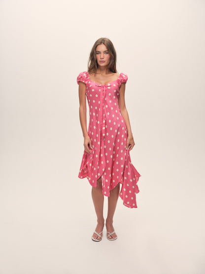Lillian Midi Dress Pink - For Love & Lemons