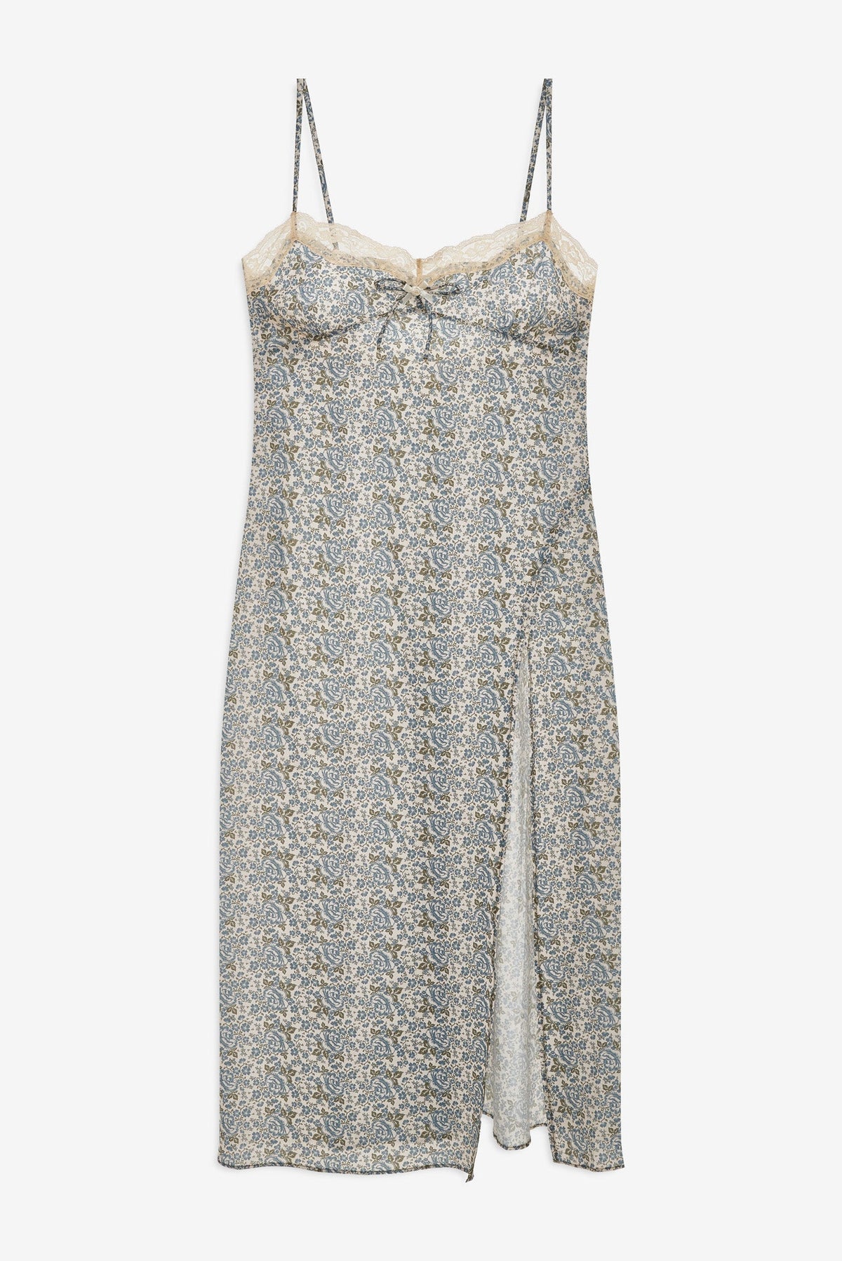 Primrose Midi Slip Dress Dusty Blue - For Love & Lemons
