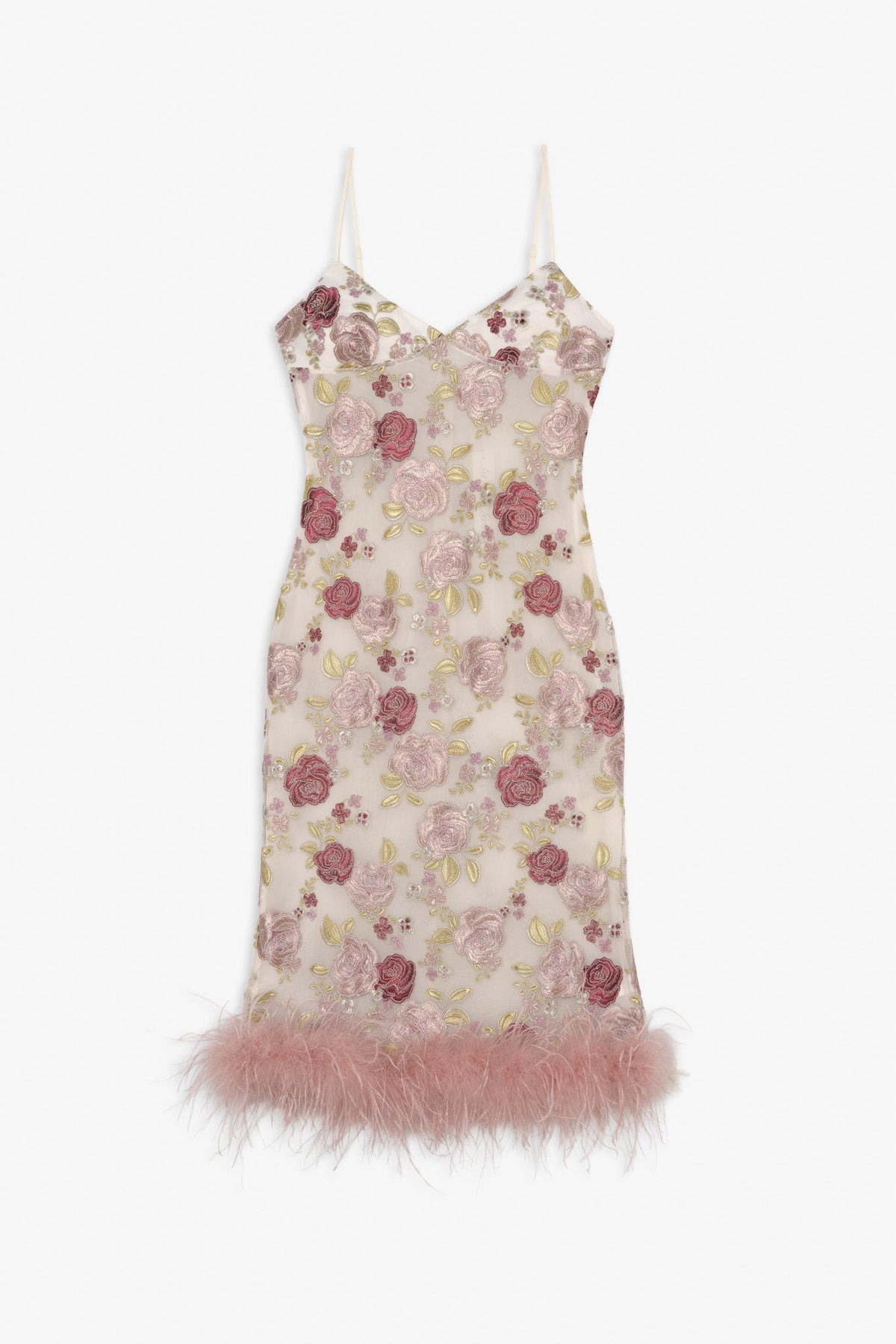 Josephine Floral Midi Dress Dusty Rose - For Love & Lemons