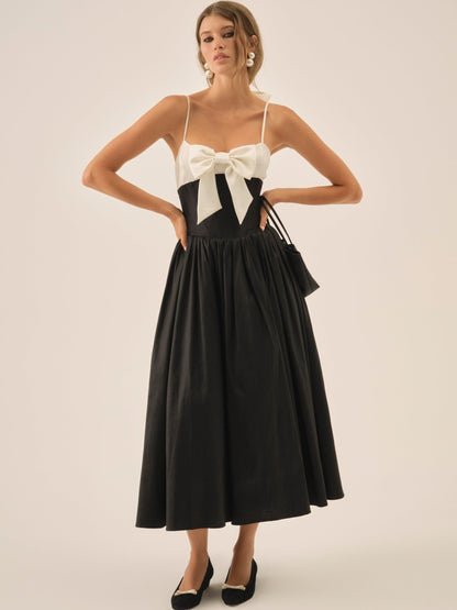 Emalie Taffeta Midi Dress Black - For Love & Lemons